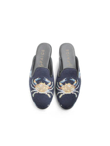 Misses Needlepoint Mules  by PaigeCrab On Navy