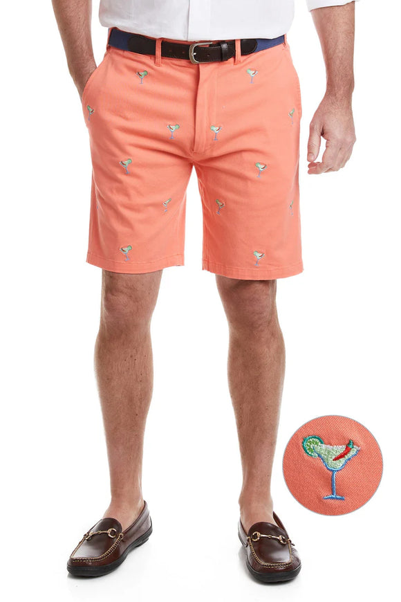 Cisco EmBroidered Stretch twill Short Spicy Margarita on Coral