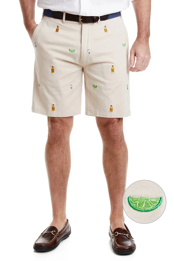 Cisco Embroidered Short Tequilla , Salt and Lime on Khaki