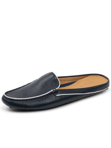 Jill Piped Muledriving Mocassin Navy