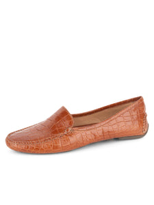 Jillian Driving Moccasins Crocodile By Patricia Green Cognac | Designs by Lillie