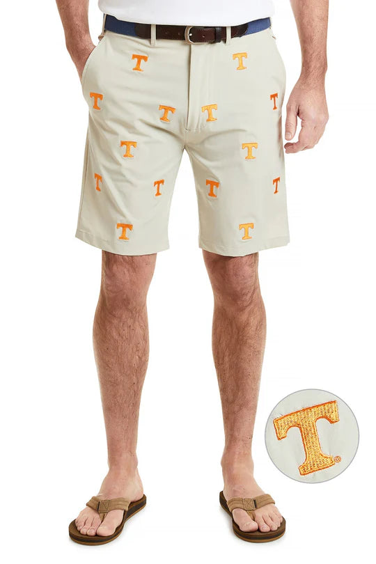 Men's Collegiate Embroidered Shorts Tennessee on Khaki